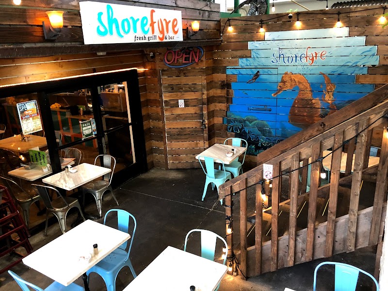 ShoreFyre Koa Ave open-air patio in Waikiki