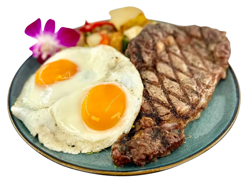 Steak and eggs at ShoreFyre Waikiki